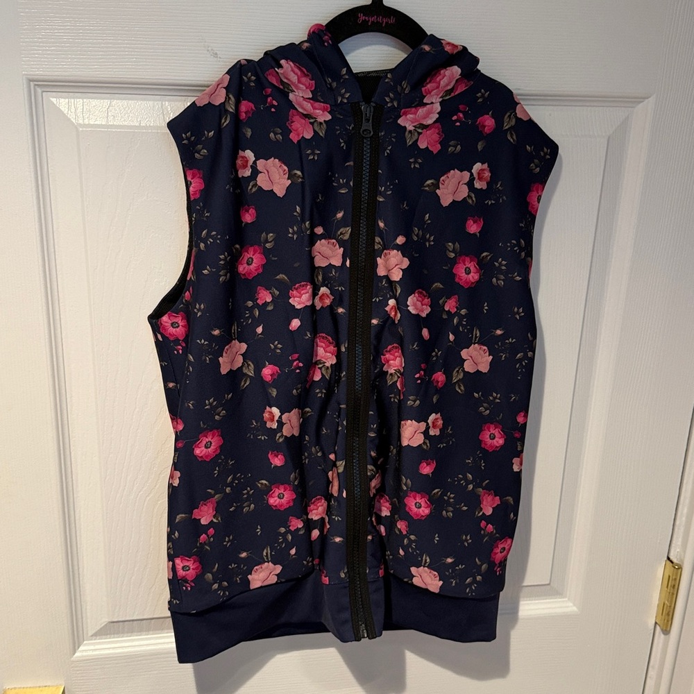 Ultracor Navy Vest with Pink Floral Design